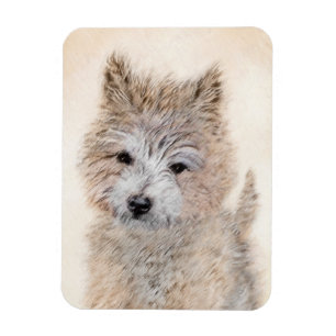 Magnet Flexible Cairn Terrier Puppy Painting - Original Dog Art