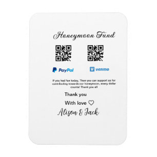 Magnet Flexible Caisse de lune de miel venomo paypal don Q R coupl