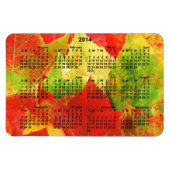 Magnet Flexible Calendrier 2014 Feuilles colorés (Horizontal)