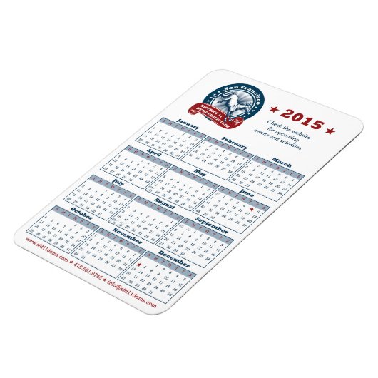 Magnet Flexible Calendrier 2015 (Côté Gauche)