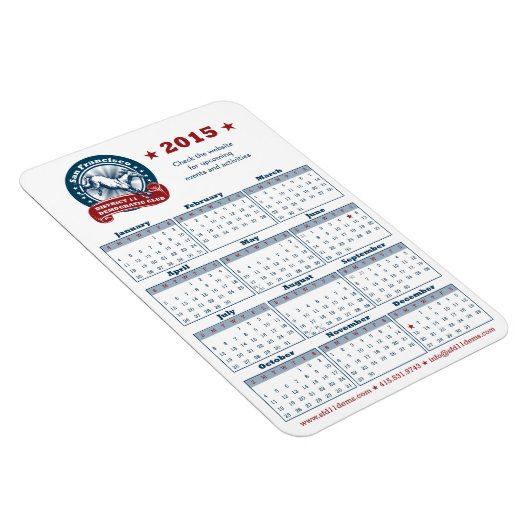 Magnet Flexible Calendrier 2015 (Côté Droit)