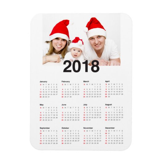 Magnet Flexible Calendrier 2018 avec photo (Vertical)