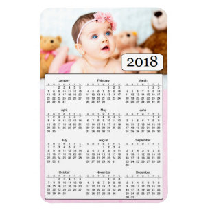 Magnet Flexible Calendrier 2018 Personnalisé Baby Girl Photo Magne