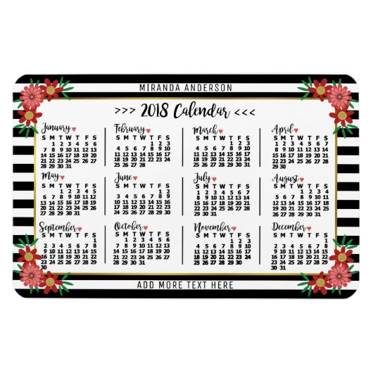 Magnet Flexible Calendrier 2018 (Voir la description pour la nouve (Horizontal)