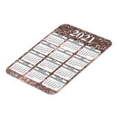 Magnet Flexible Calendrier 2021 de Parties scintillant de l'année  (Côté Gauche)