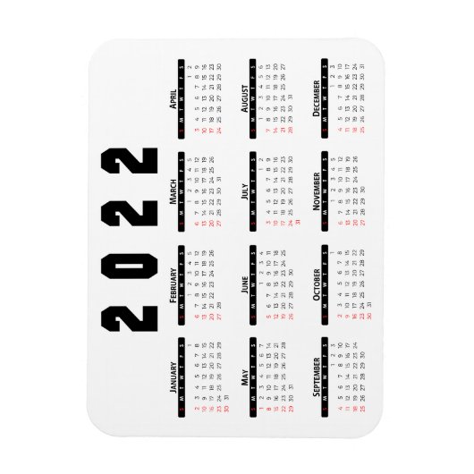 Magnet Flexible Calendrier 2022 (Vertical)