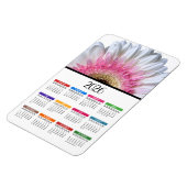 Magnet Flexible Calendrier 2023 de gerbera rose et blanc (Côté Gauche)
