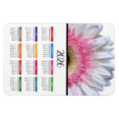Magnet Flexible Calendrier 2023 Gerbera Rose et Blanc (Horizontal)
