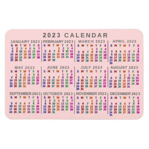Magnet Flexible Calendrier 2023 (Voir la description pour la versi