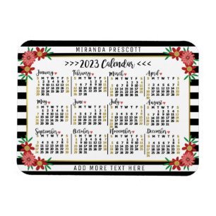 Magnet Flexible Calendrier 2023 (Voir la description pour la versi