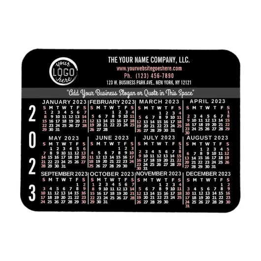 Magnet Flexible Calendrier 2023 (Voir la description pour la versi (Horizontal)
