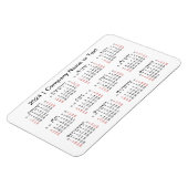 Magnet Flexible Calendrier 2024 avec texte personnalisé noir rouge (Côté Gauche)