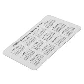 Magnet Flexible Calendrier 2025 avec gris texte personnalisé (Côté Gauche)