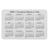Magnet Flexible Calendrier 2025 avec gris texte personnalisé (Horizontal)