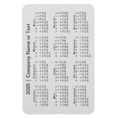 Magnet Flexible Calendrier 2025 avec gris texte personnalisé (Vertical)