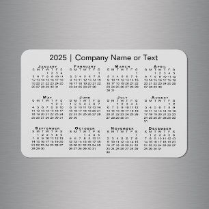 Magnet Flexible Calendrier 2025 avec gris texte personnalisé