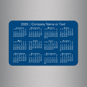 Magnet Flexible Calendrier 2025 bleu et blanc avec texte personnal