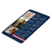 Magnet Flexible Calendrier 2025 Navy Corail Or Collage de photos d (Côté Gauche)
