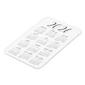 Magnet Flexible Calendrier 2025 simple et élégant (Côté Gauche)
