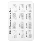 Magnet Flexible Calendrier 2026 avec texte personnalisé blanc (Vertical)