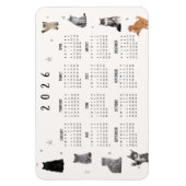 Magnet Flexible Calendrier 2026 Chat Mignon Drôle (Vertical)