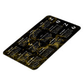 Magnet Flexible Calendrier 2026 en marbre noir et or (Côté Gauche)