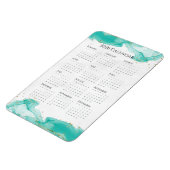 Magnet Flexible Calendrier 2026 Vagues marbrées Tropical Turquoise (Côté Gauche)