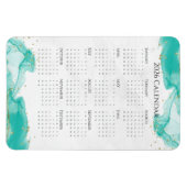 Magnet Flexible Calendrier 2026 Vagues marbrées Tropical Turquoise (Horizontal)