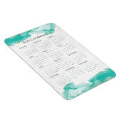 Magnet Flexible Calendrier 2026 Vagues marbrées Tropical Turquoise (Côté Droit)