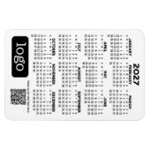 Magnet Flexible Calendrier 2027 avec logo d'entreprise et code QR (Horizontal)