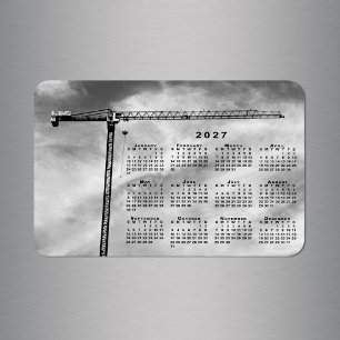 Magnet Flexible Calendrier 2027 de la grue de construction Cool