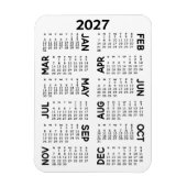 Magnet Flexible Calendrier 2027 - Noir et Blanc Minimal de Base (Vertical)