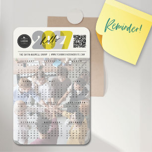 Magnet Flexible Calendrier 2027 Nouvelle Année Photo Jaune/Gris Gr