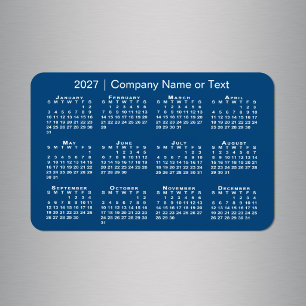 Magnet Flexible Calendrier 2027 Texte personnalisé Bleu