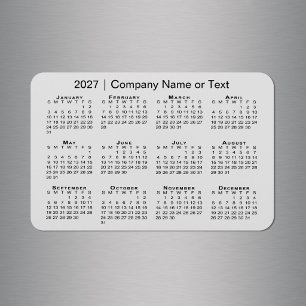 Magnet Flexible Calendrier 2027 Texte personnalisé Gris