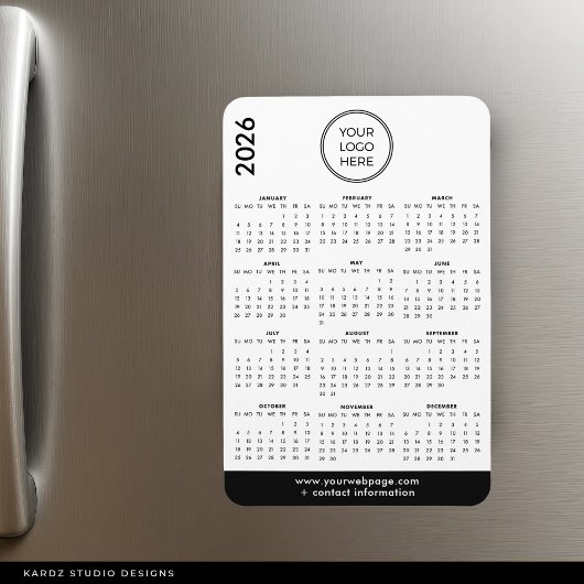 Magnet Flexible Calendrier aimanté avec logo d'entreprise 2026
