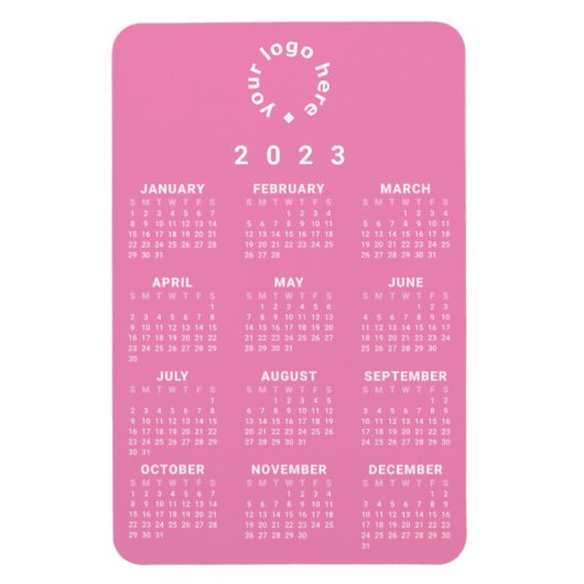 Magnet Flexible Calendrier At-A-Glance 2023 avec logo personnalisé (Vertical)