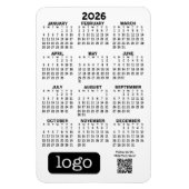 Magnet Flexible Calendrier avec logo d'entreprise et code QR (Vertical)
