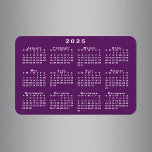 Magnet Flexible Calendrier blanc 2025 sur Modèle Arrière - plan vi<br><div class="desc">Le calendrier White 2025 est superposé sur un modèle arrière - plan violet sur cet aimant flexible de 4"x6" pratique. Vous pouvez ajouter votre propre image arrière - plan dans la barre latérale si vous le souhaitez. Si vous voulez juste un autre arrière - plan de couleur, appuyez sur "Modifier...</div>