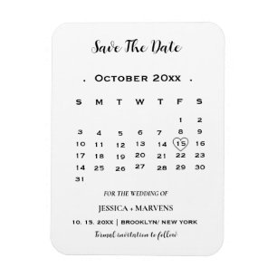 Magnet Flexible Calendrier calligraphie moderne non photo enregist