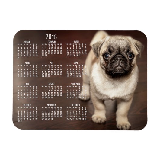 Magnet Flexible Calendrier Chien 2016 Photo Petit aimant 3x4 (Horizontal)
