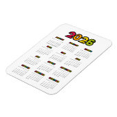 Magnet Flexible Calendrier coloré 2025 (Côté Gauche)