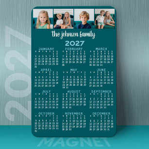 Magnet Flexible Calendrier complet 2027 avec 4 photos