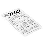 Magnet Flexible Calendrier d'affaires Logo Noir Simple de Base 202 (Côté Droit)