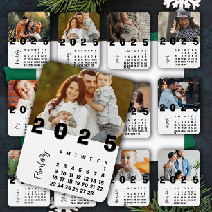 Magnet Flexible Calendrier de février 2025 pour famille avec photo