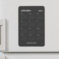 Calendrier de gris foncé 2024 avec modèle Gris fon