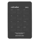 Magnet Flexible Calendrier de gris foncé 2024 avec modèle Gris fon (Vertical)
