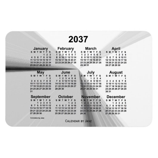 Magnet Flexible Calendrier de la fumée disparue 2037 par Janz 4x6 (Horizontal)