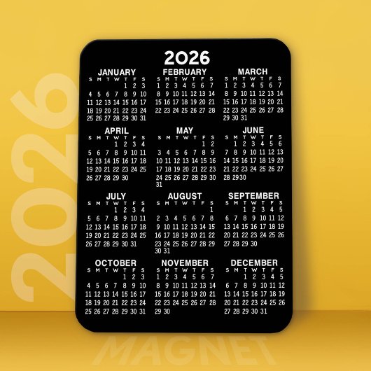 Magnet Flexible Calendrier de l'année complète 2023 - Minimal de b