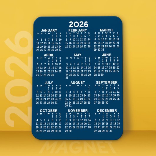 Magnet Flexible Calendrier de l'année complète 2023 - Minimal de b